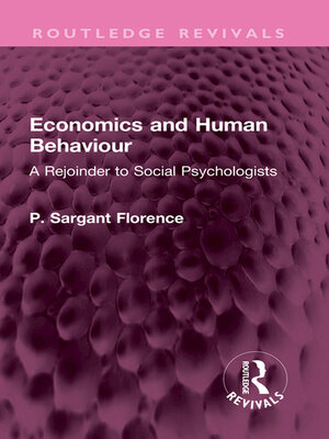cover image of Economics and Human Behaviour